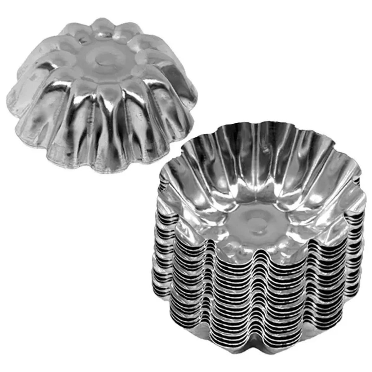 GENERICO - Pack 24 Molde Mini Tartaleta Moldes Tarta De Coctel Flor 5.5