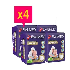 EMUMED - Pañales Adulto - Pants - Talla G x 4 PAQ