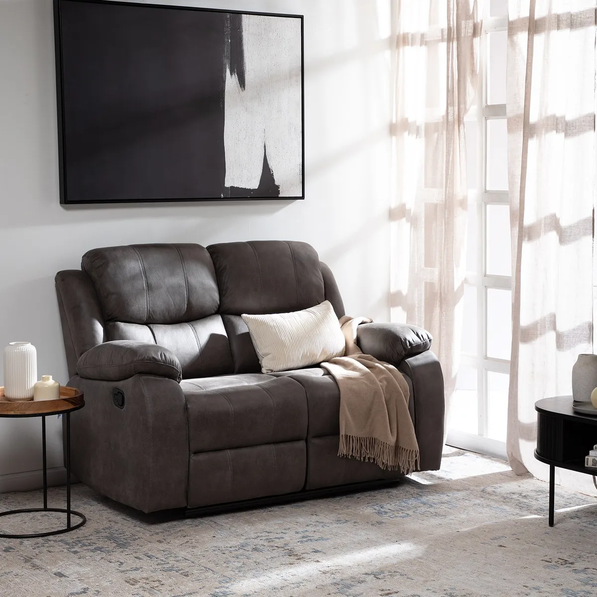 VYS SPA - SOFA RECLINABLE 2 CUERPOS ISABEL GREY