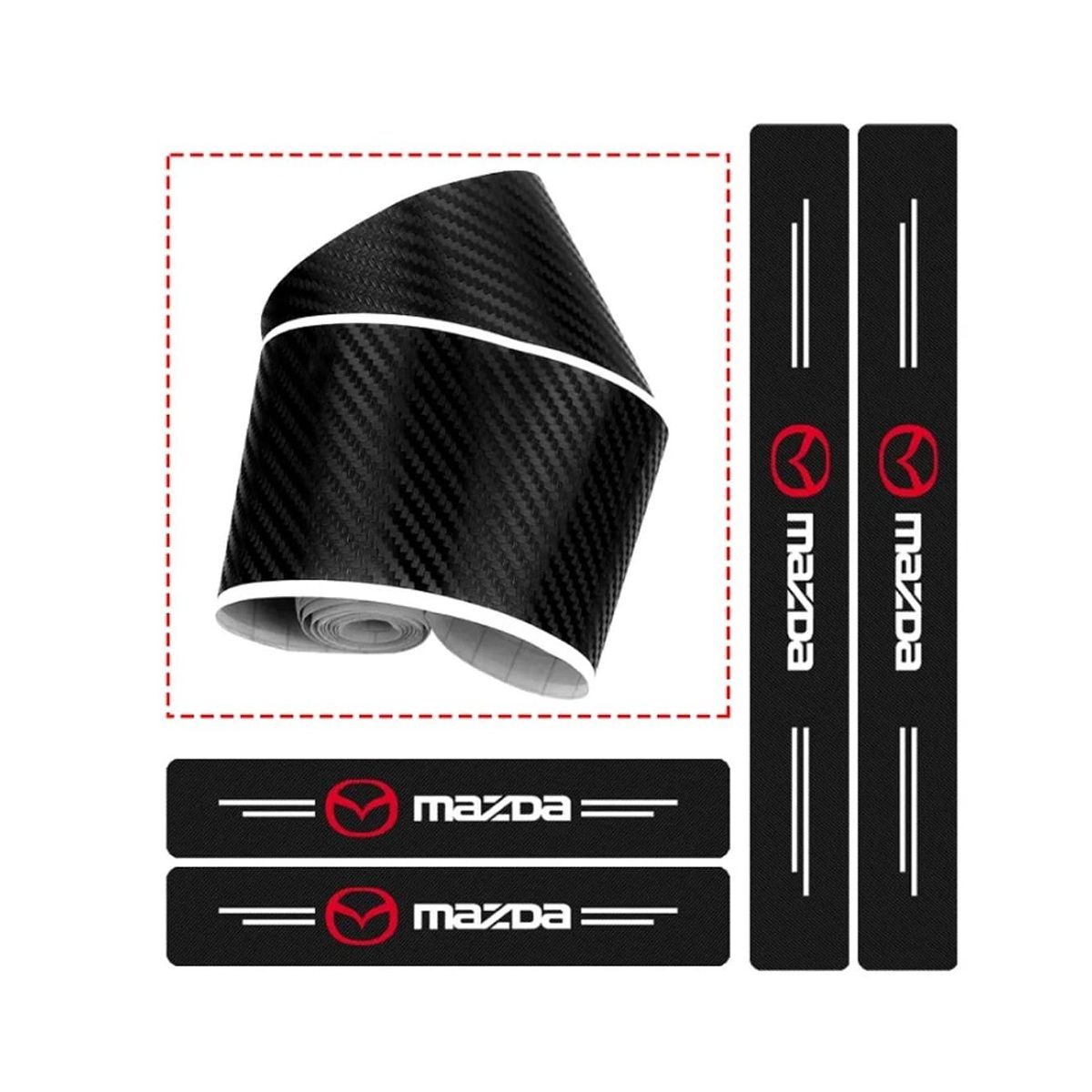 GENERICO - Cubre zócalos adhesivos para autos y camionetas MAZDA