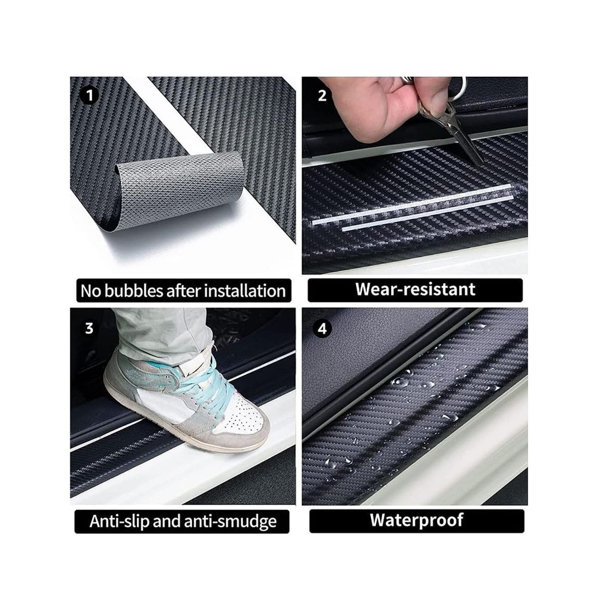 GENERICO - Cubre zócalos adhesivos para autos y camionetas MAZDA