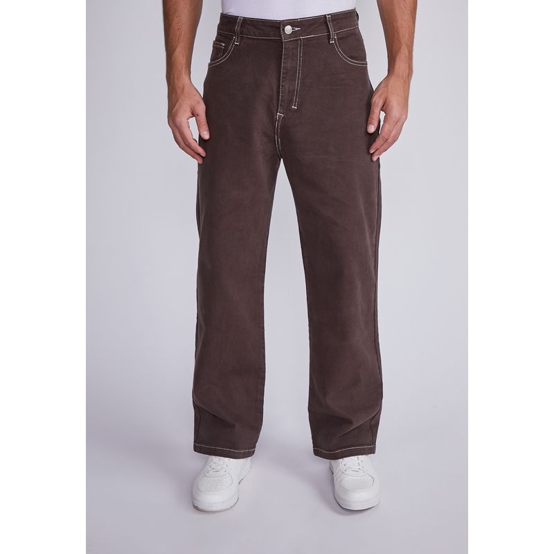 SIOUX - Jeans Hombre Café Hilo Contraste Sioux