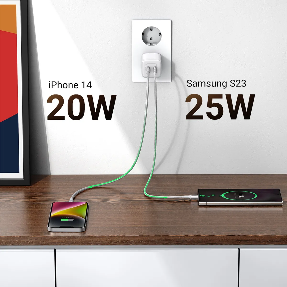 UGREEN - Cargador 45W Nexode GAN Tech PD 2 USB-C Blanco CD294-15327