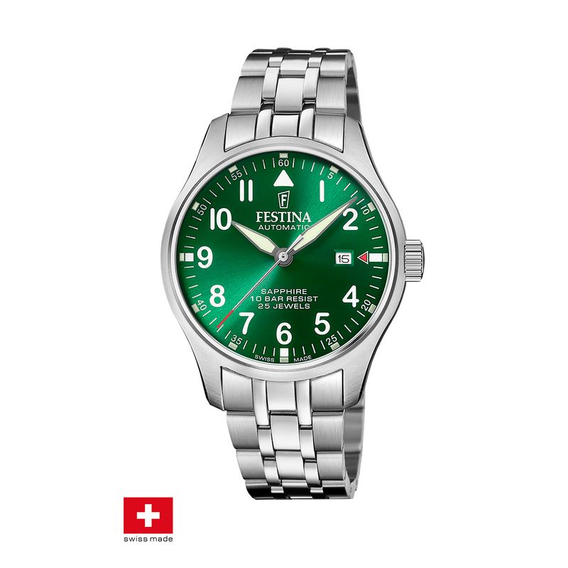 FESTINA SWISS - Reloj F20151/B Festina Swiss Verde Hombre Swiss Made