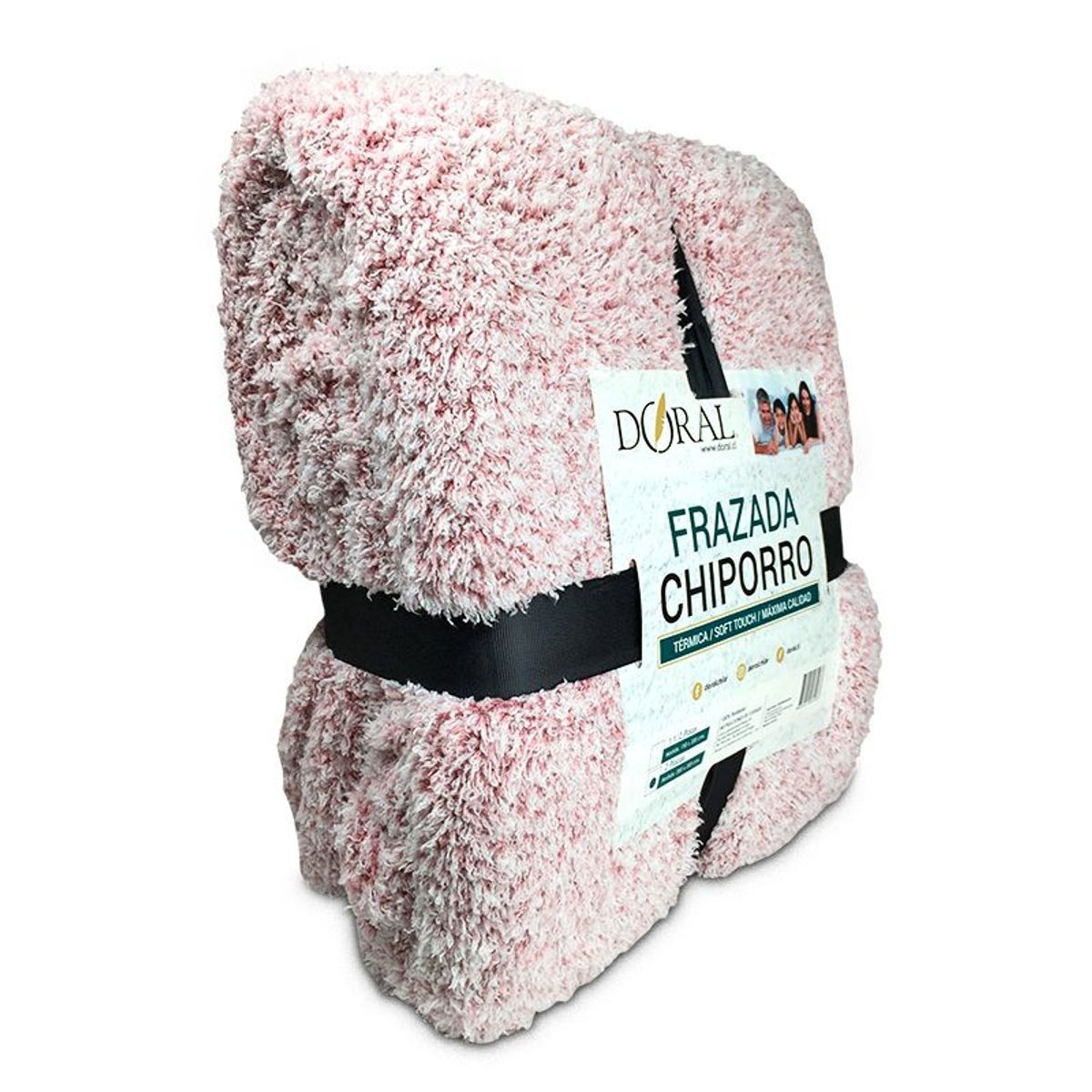 DORAL - Frazada Chiporro 1.5 Plazas Tonos Rosas Doral --bv--