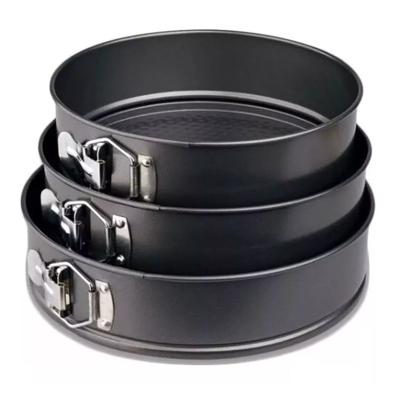GENERICO - Set 3 Moldes Redondos Moldes Para Reposteria Antiadherente