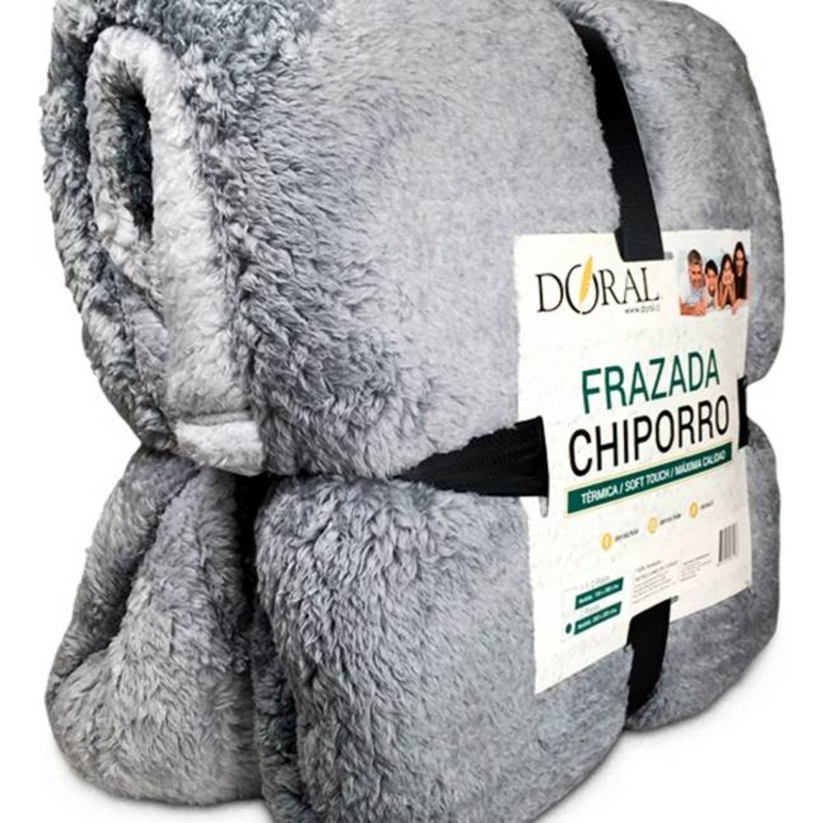 DORAL - Frazada Chiporro 1.5 Plazas Tonos Grises Doral --bv--