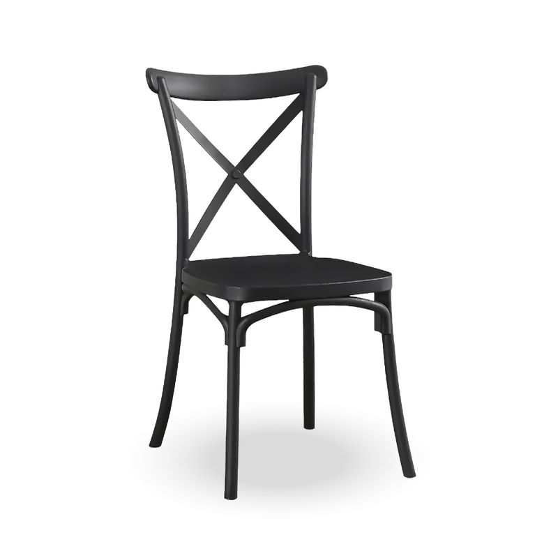 HOME&DESIGN - Silla Negra con Respaldo Cruzado