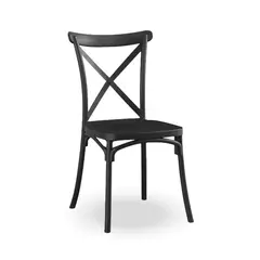 HOME&DESIGN - Silla Negra con Respaldo Cruzado