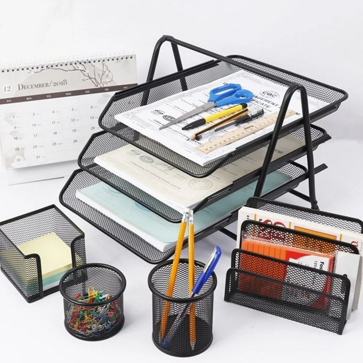 FOSKA - SET ESCRITORIO 5 PIEZAS NEGRO