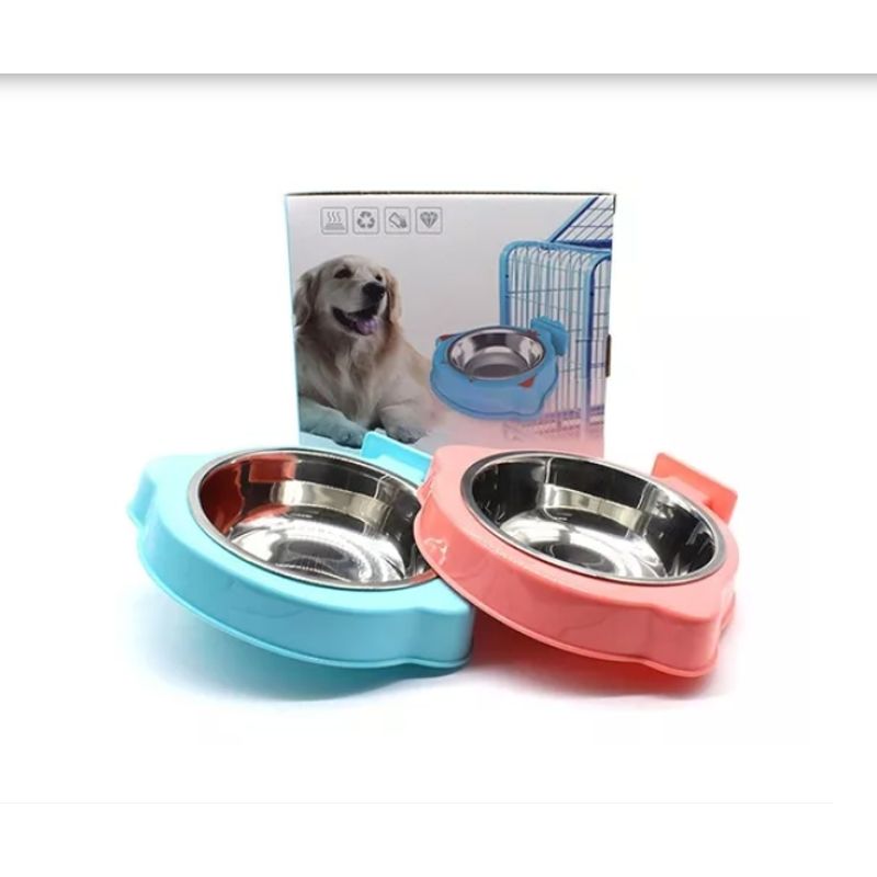 GENERICO - Plato De Perro Gato Mascotas Para Jaula De Acero