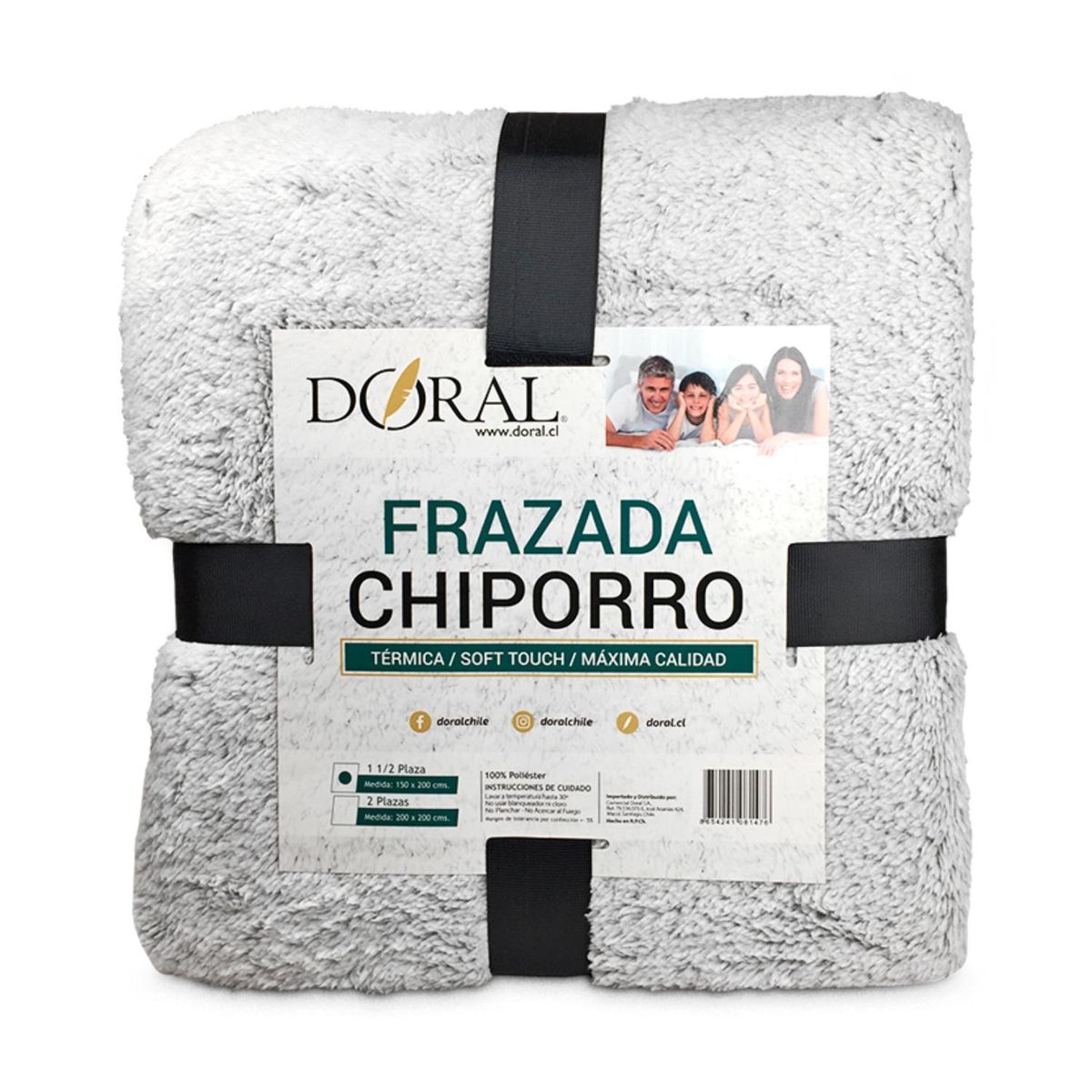 DORAL - Frazada Chiporro 1.5 Plazas Tonos Blancos Doral --bv--