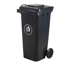 GENERICO - Basurero Contenedor basura 120 L 2 Ruedas Negro