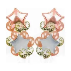 GENERICO - Pack Globos Diseño Estrellas Color Oro Rosa