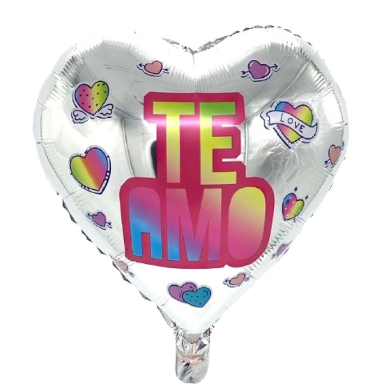 GENERICO - Globo Corazón Metalico Te Amo Rosa Funky X50
