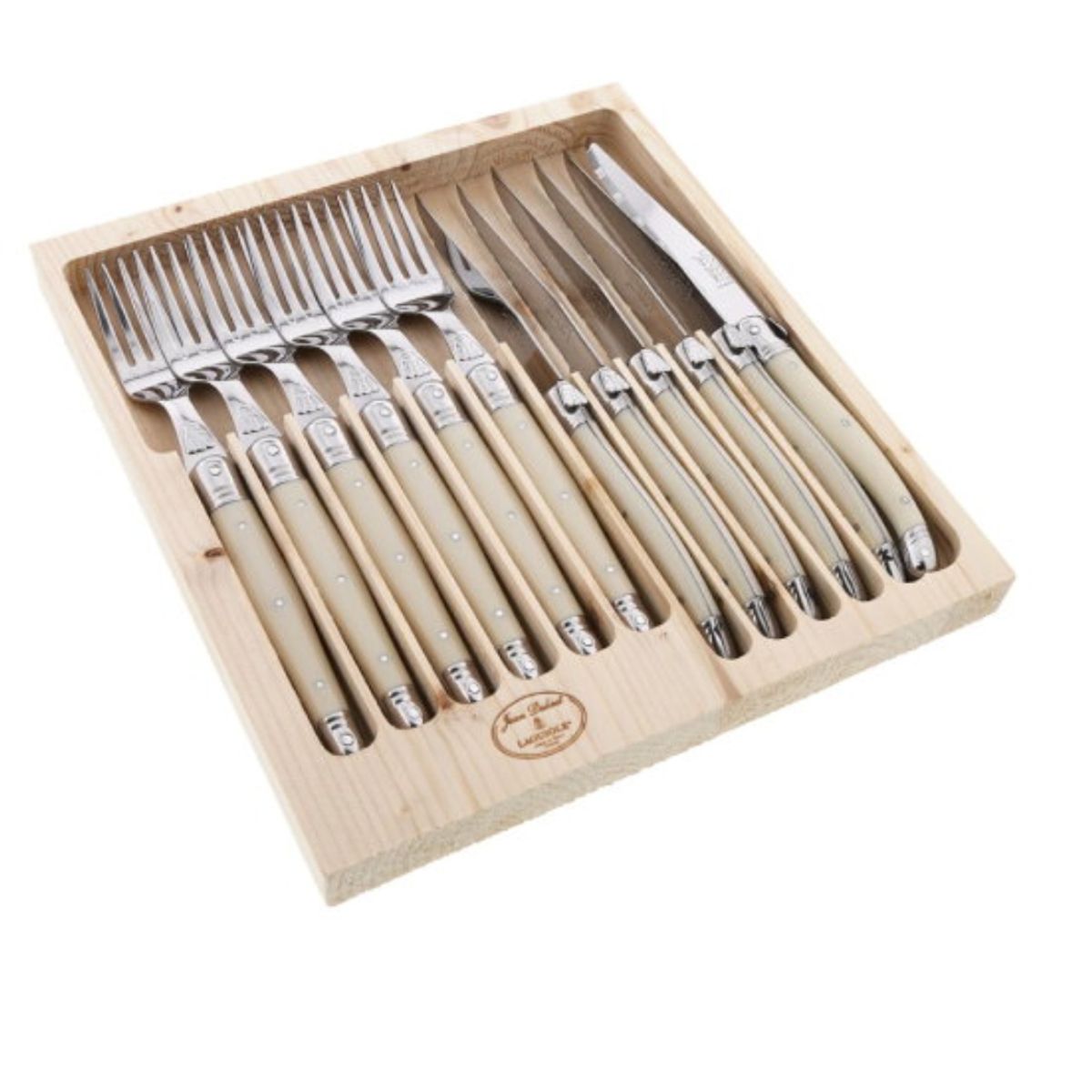 LAGUIOLE - SET 12 PIEZAS IVORY (6 tenedores + 6 cuchillos)