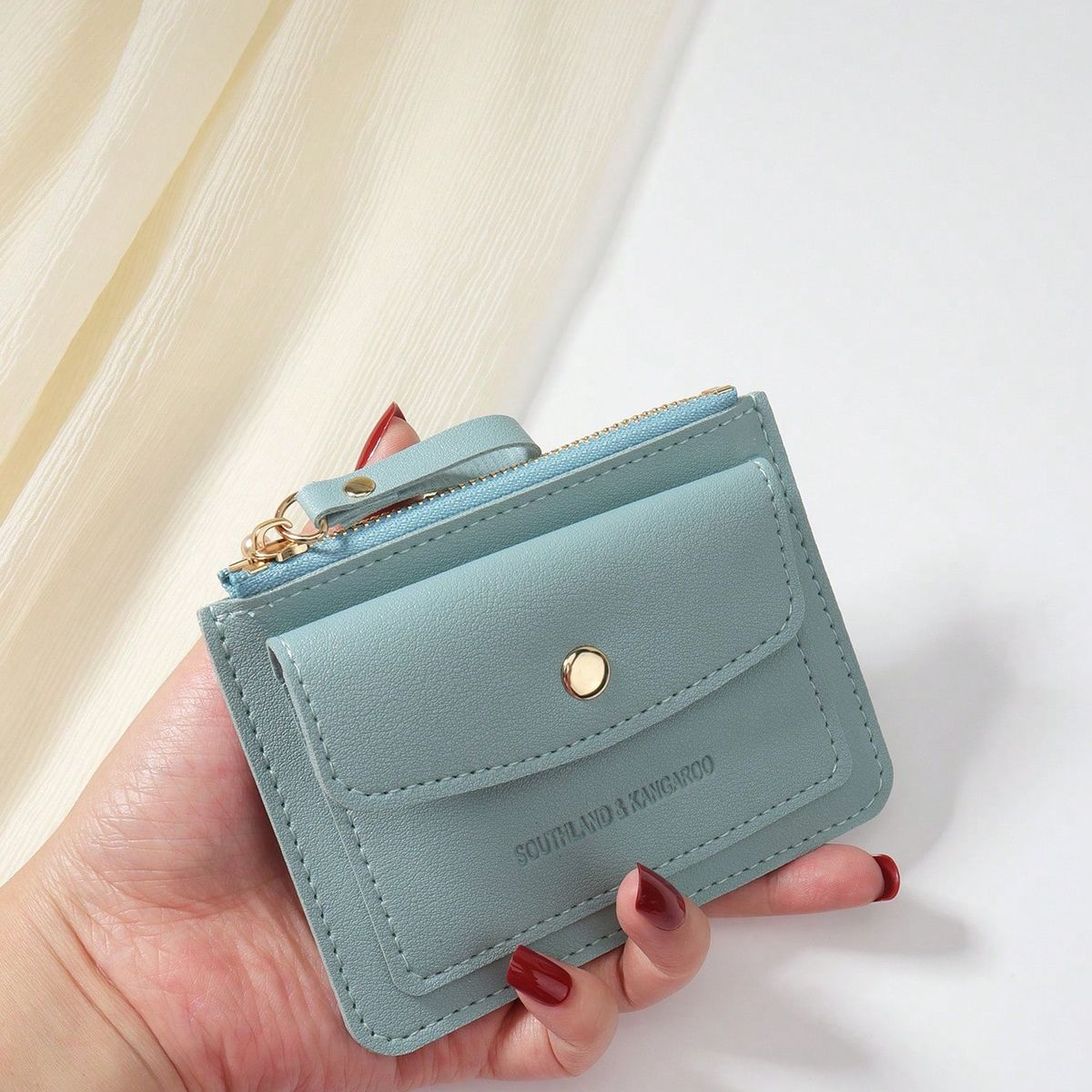 VATYERTY - Cartera De Mujer Pequeña Con Cremallera azul