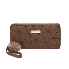 VATYERTY - Cartera Larga Bordada Con Corazones cafe