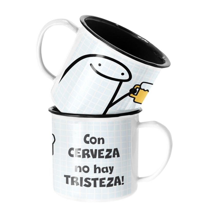 SM - Taza Enlozada Lechera Con cerveza no hay tristeza Regalo SM