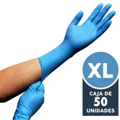 GENERICO - Guante de nitrilo - Alto riesgo - 30 cm de largo - Dedos texturizados - Azul - 9/xl