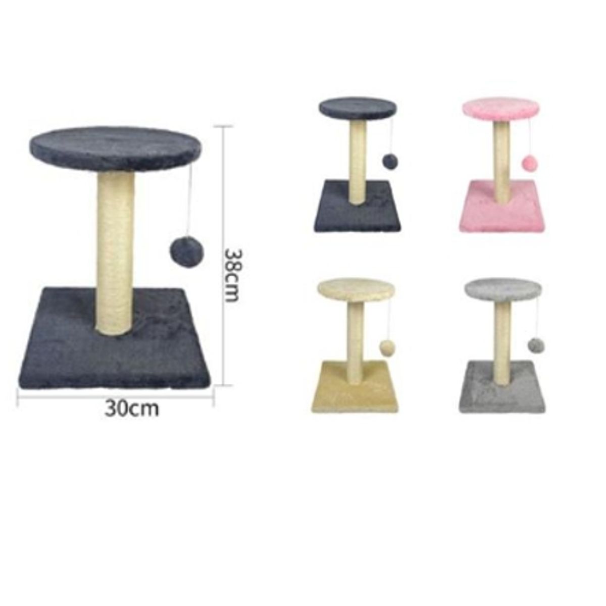 GENERICO - Torre Rascador Para Gato Árbol Juguete 38x30cm Beige