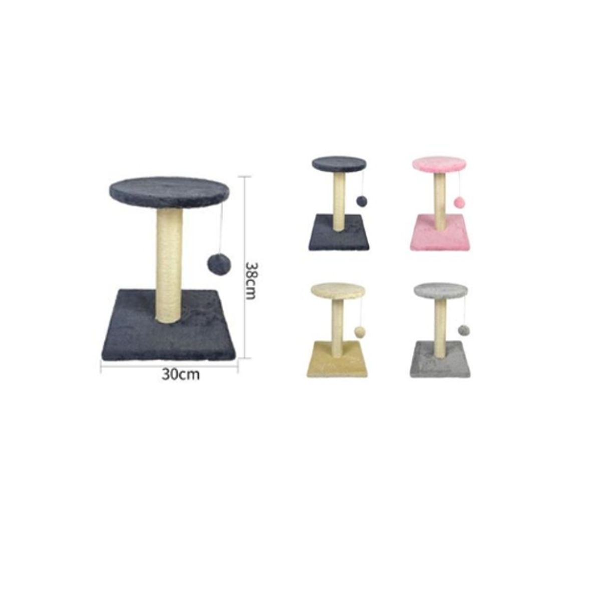 GENERICO - Torre Rascador Para Gato Árbol Juguete 38x30cm Beige