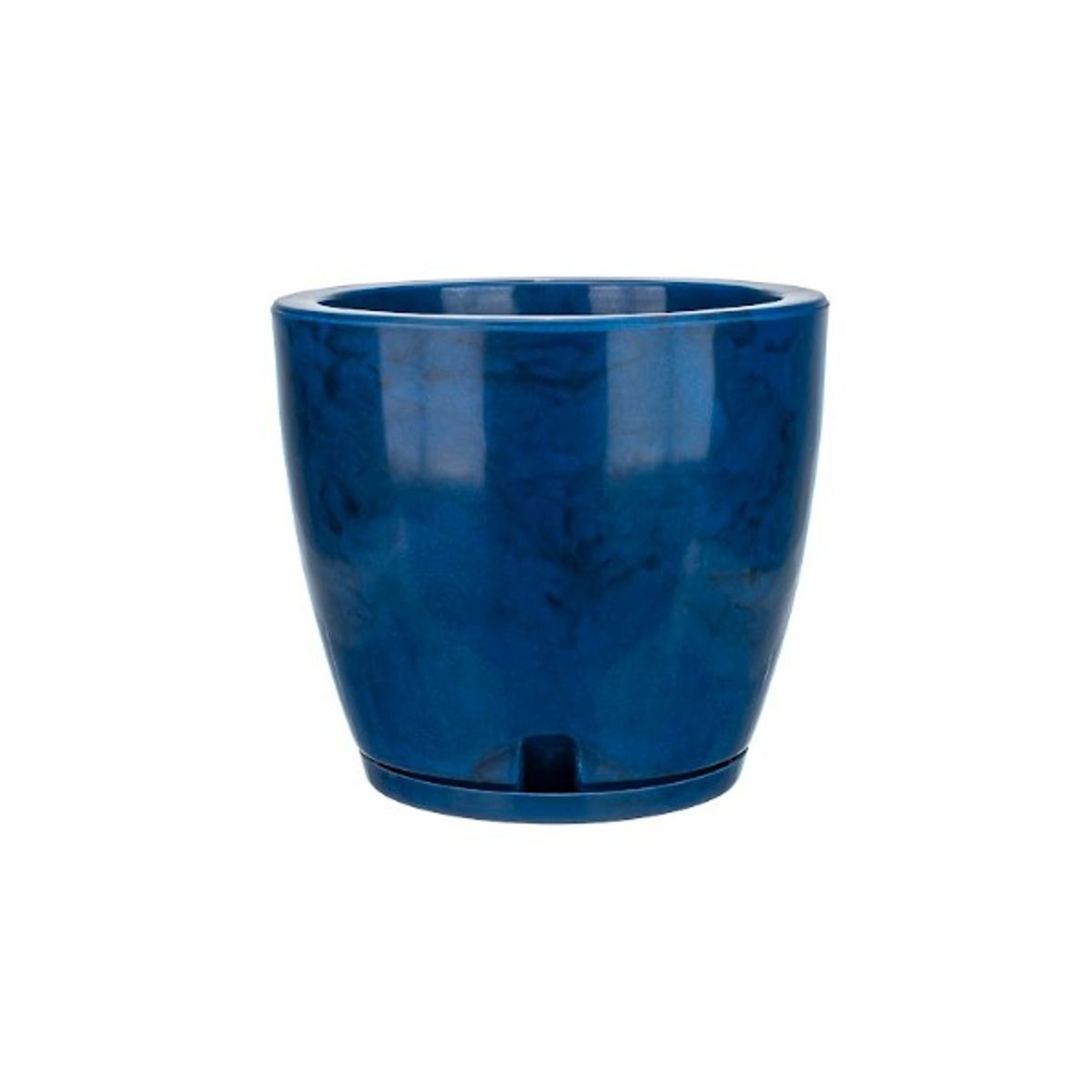 FLORIDIS - MACETERO FLORIDIS AZUL EFECTO MARMOL AMSTERDAM 28CM ALTO CON PLATO