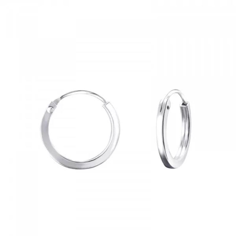 GOIA - Aros Unisex Argolla Plana 14 mm plata