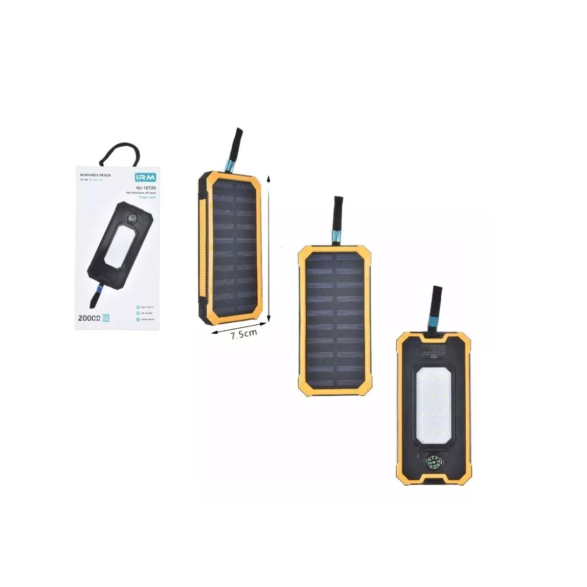 GENERICO - PowerBank Batería Externa Carga Solar 20000 Mah IRM