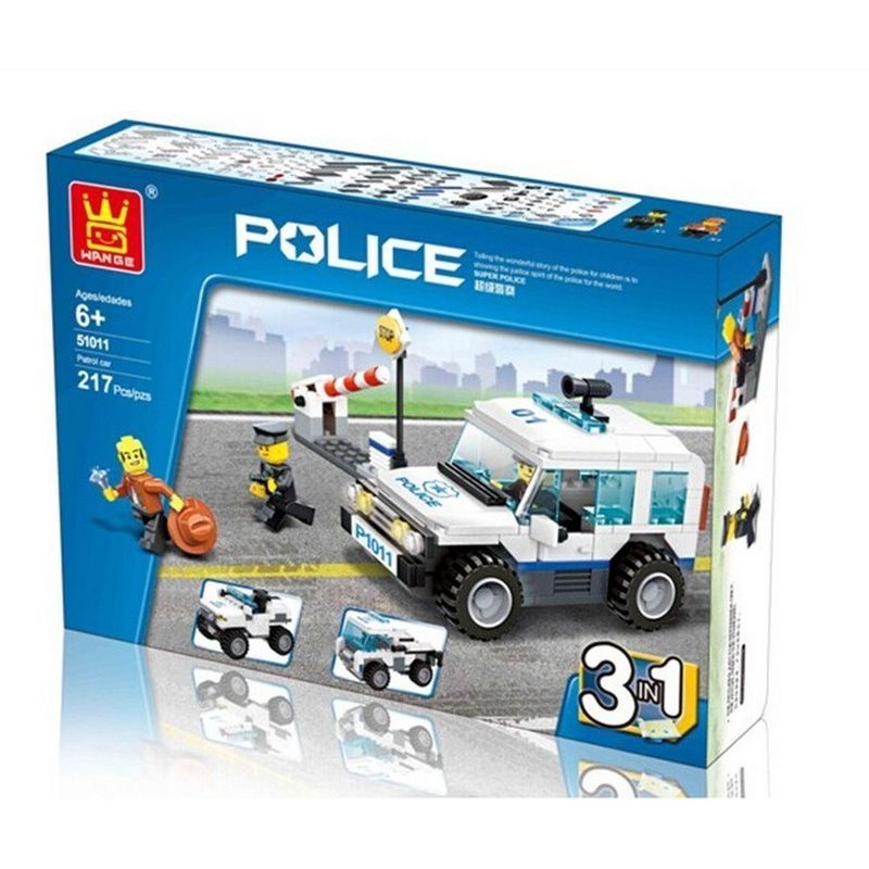 GENERICO - Patrulla Policial Wange Bloques Armables 3 en 1