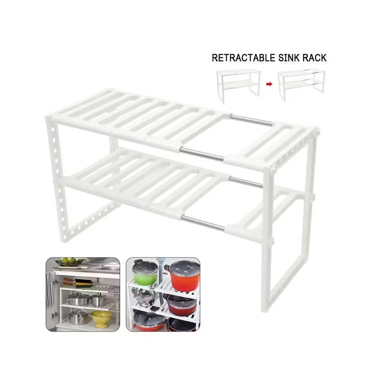 GENERICO - Organizador Multiuso Estante Ajustable Cocina Baño Casa