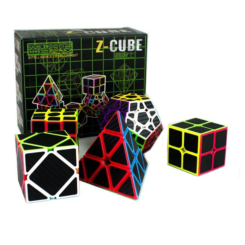 CUBE - Set 5 Cubos Rubik Cobra Fibra de Carbono Velocidad