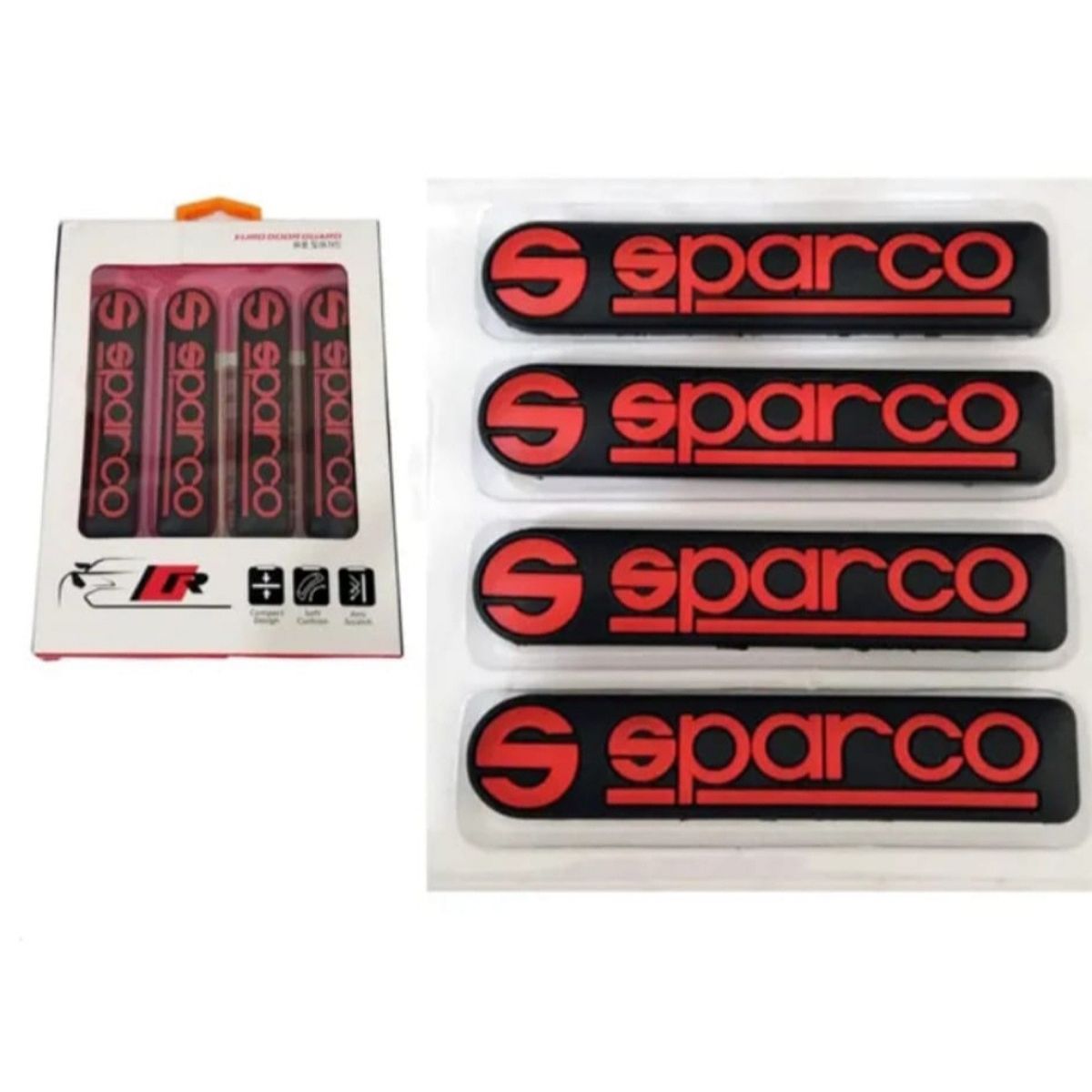 GENERICO - Tope Protector de puertas para vehículos 4 piezas SPARCO