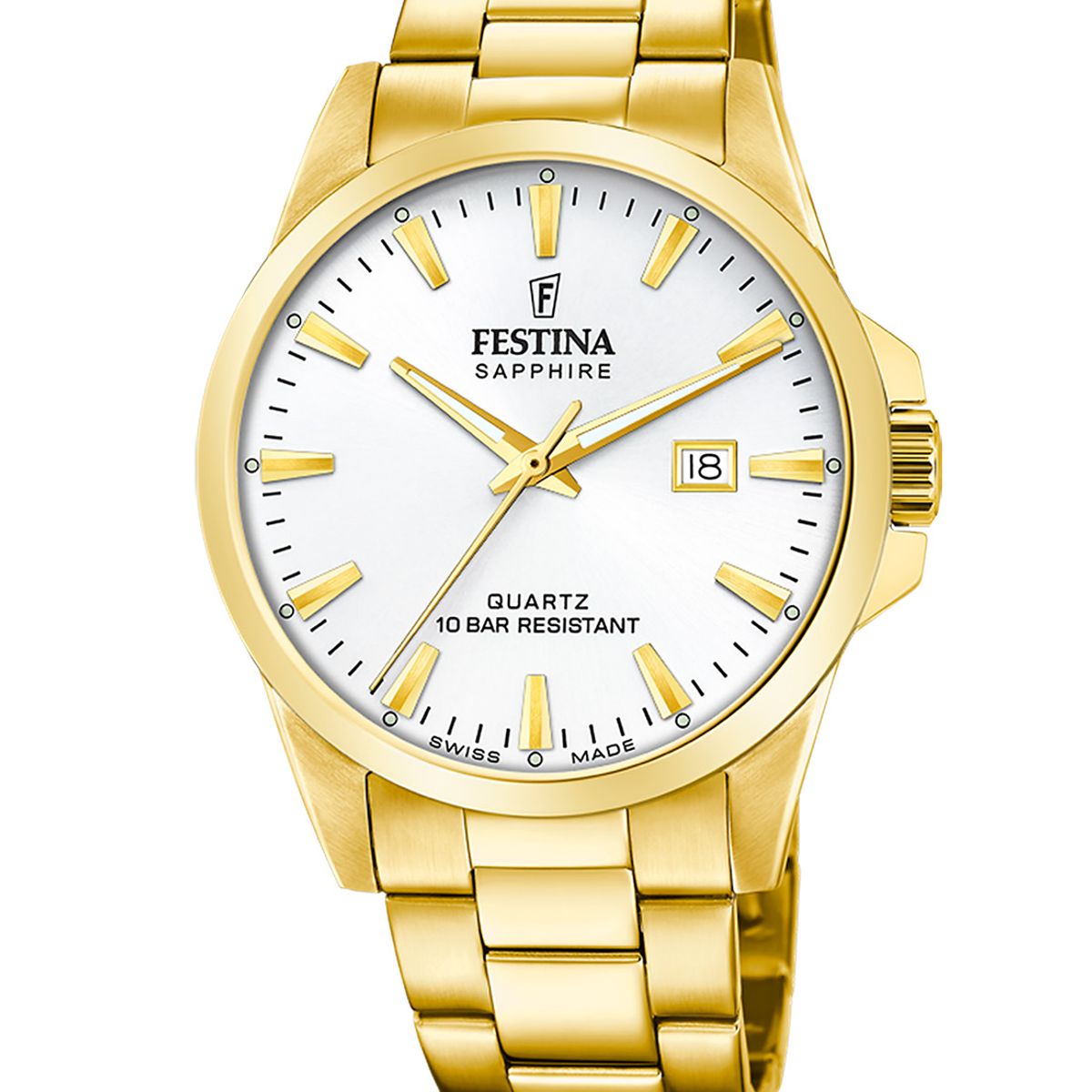 FESTINA SWISS - Reloj F20044/2 Festina Swiss Plateado Hombre Acero Clásico