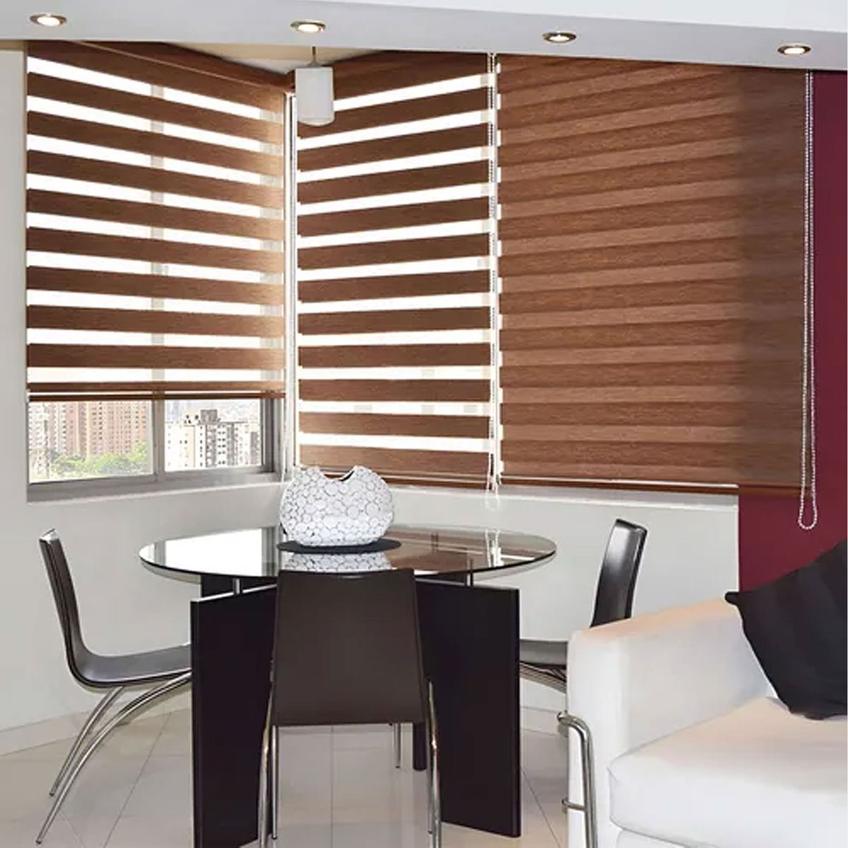 GENERICO - Roller Duo con Cenefa  180 x 200 - Cafe