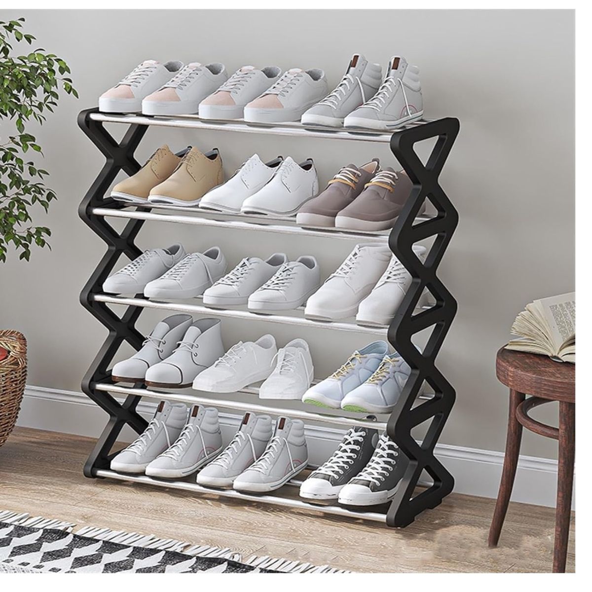 GENERICO - Zapatero de Almacenamiento Organizador en Forma de X