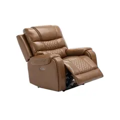 ECOMUSO - Sofa Berger 1 cuerpo reclinable PU Electronico Ligth Brown