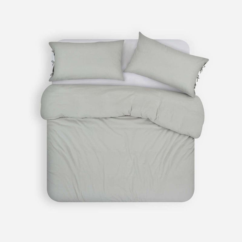 ROSEN - Funda Plumón Lino-Algodón Pure Liso Verde Salvia Super King