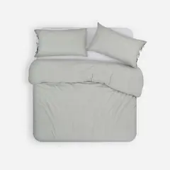 ROSEN - Funda Plumón Lino-Algodón Pure Liso Verde Salvia Super King