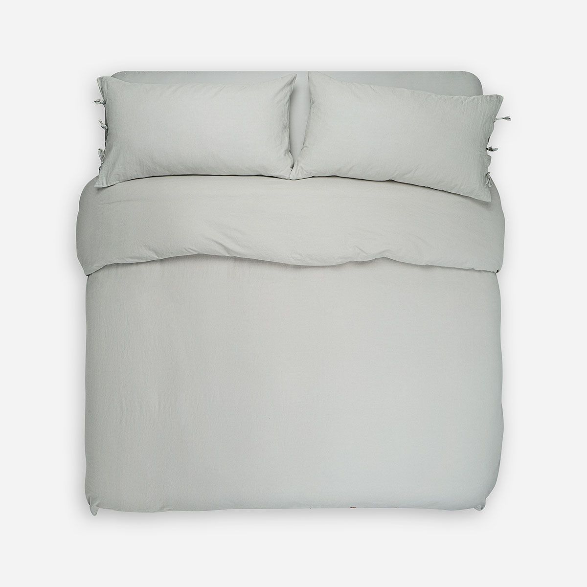 ROSEN - Funda Plumón Lino-Algodón Pure Liso Verde Salvia Super King