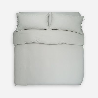 Imagen 2 del producto Funda Plumón Lino-Algodón Pure Liso Verde Salvia King