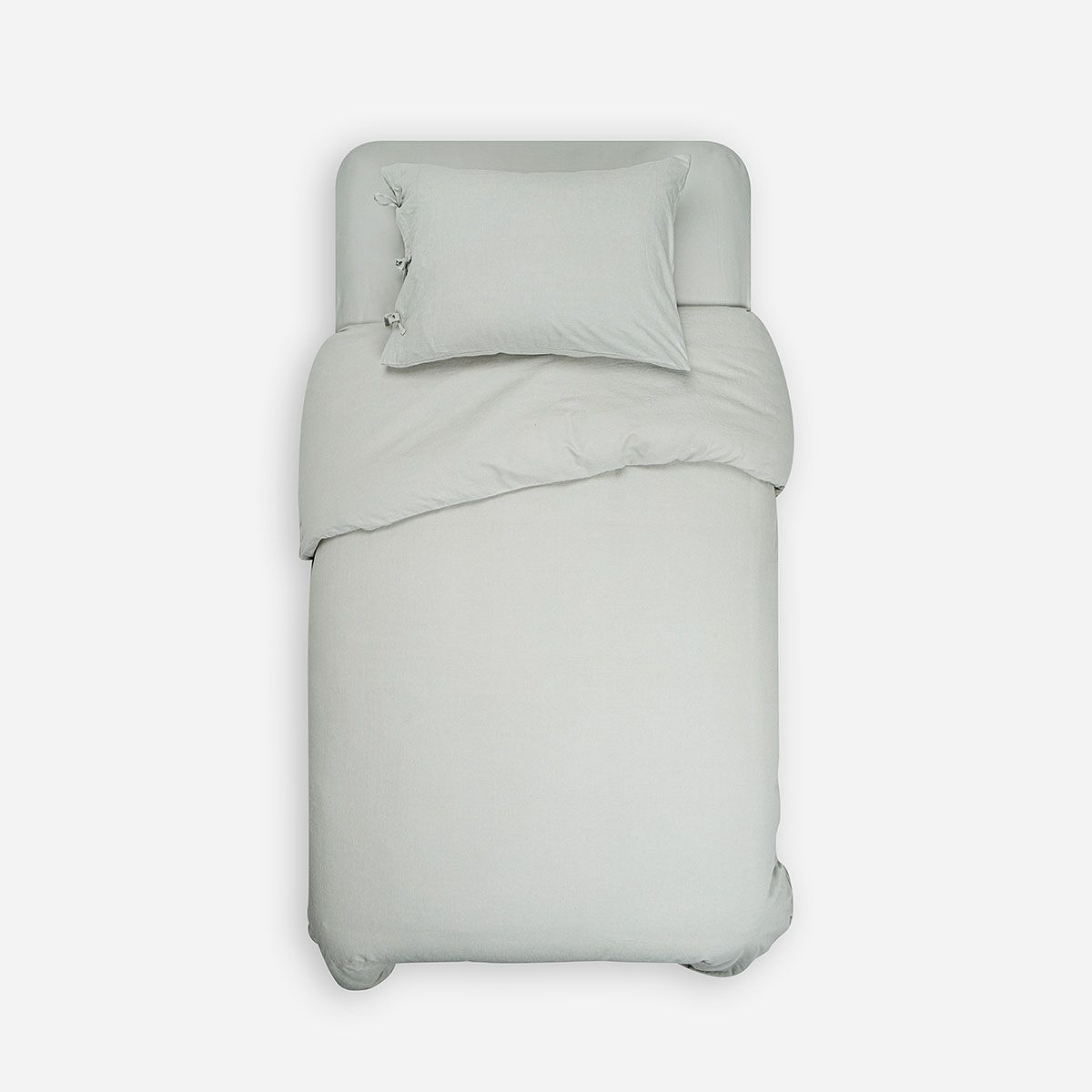 ROSEN - Funda Plumón Lino-Algodón Pure Liso Verde Salvia 1 Plaza