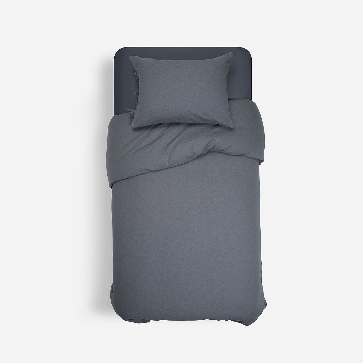 ROSEN - Funda Plumón Lino-Algodón Pure Liso 1 Plaza Grafito