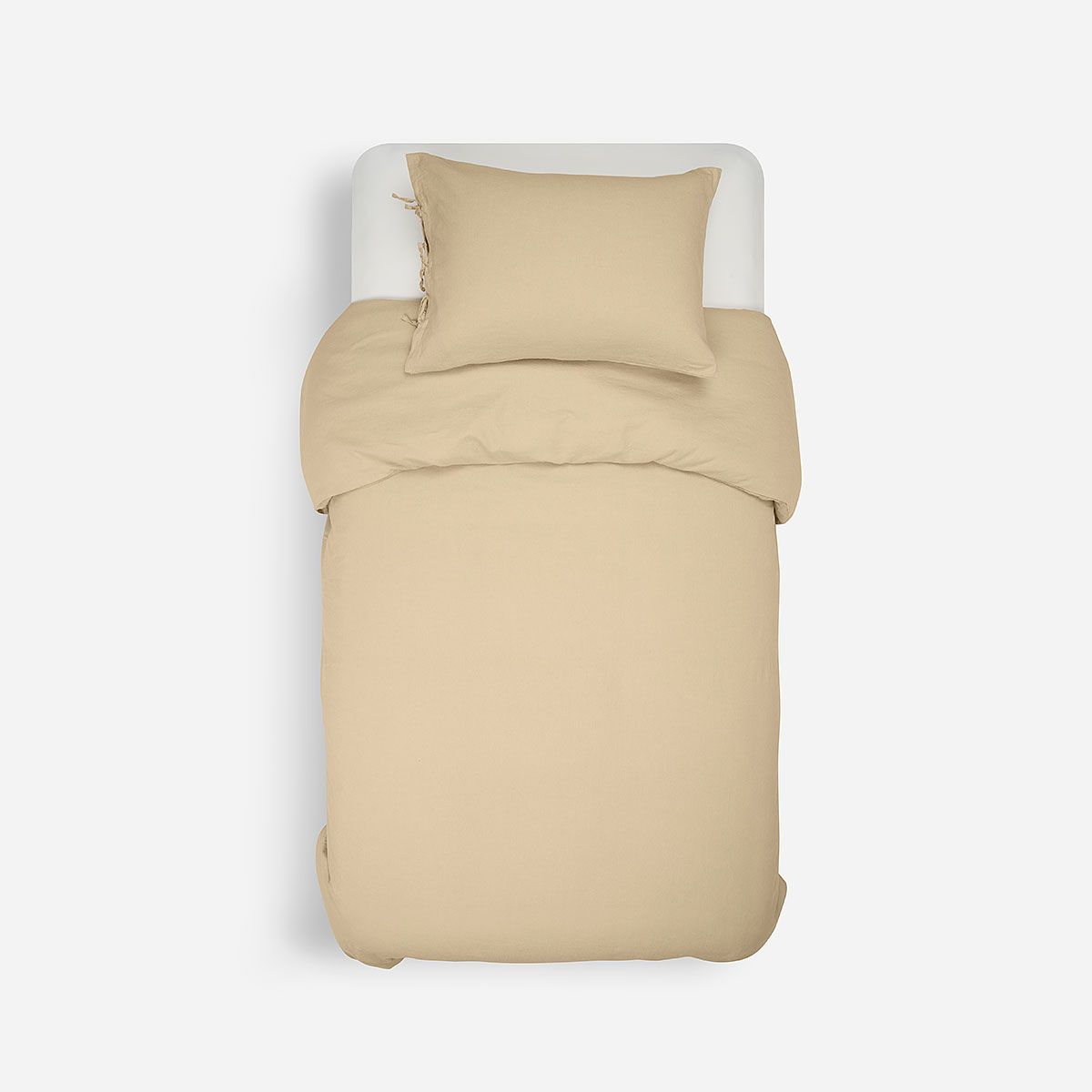 ROSEN - Funda Plumón Lino-Algodón Pure Liso Camel 1,5 Plazas