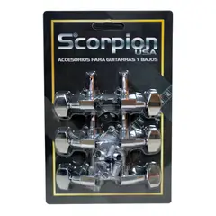 SCORPION - Set 6 Clavijeros Guitarra Acustica 3+3 cromada