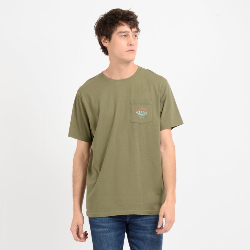 O'NEILL - POLERA MANGA CORTA SOUND &FURY VERDE OSCURO