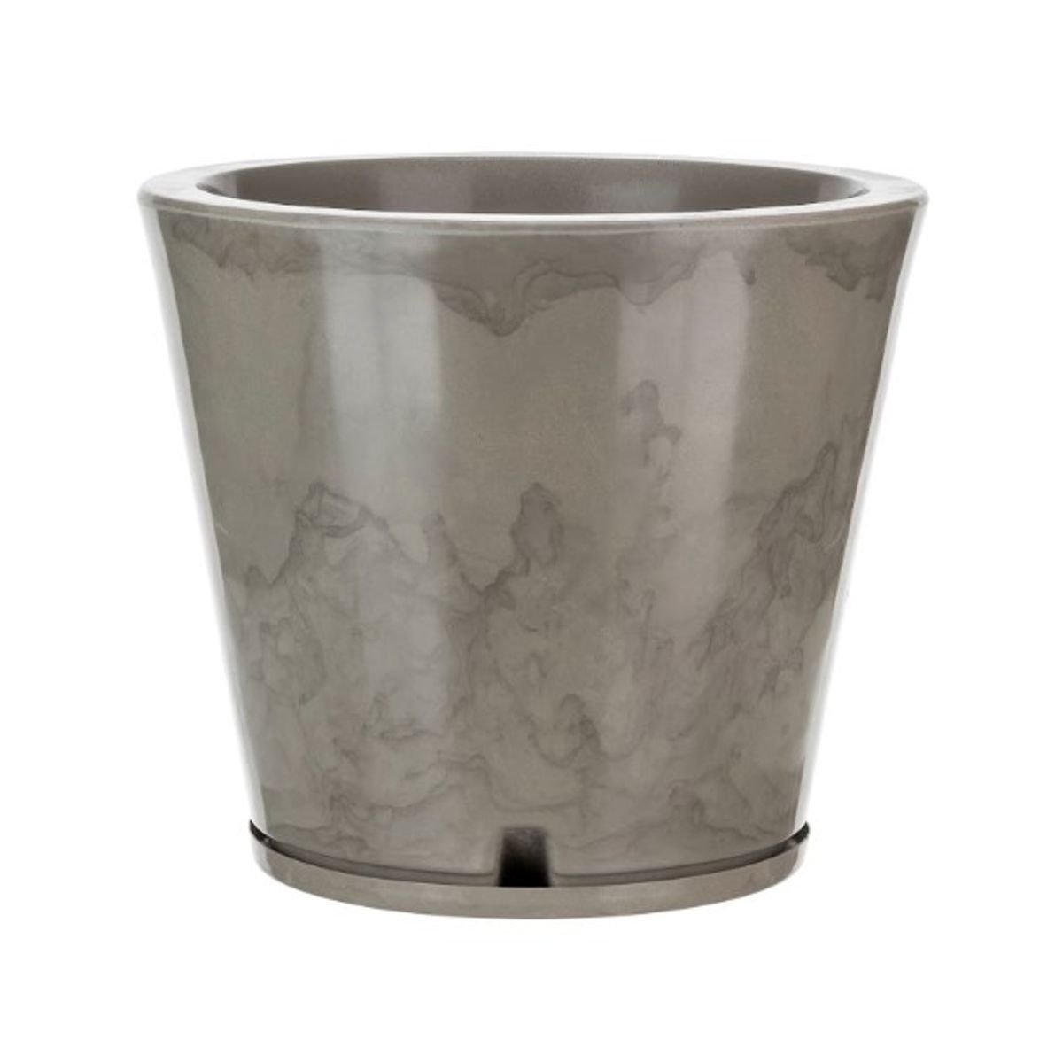 FLORIDIS - MACETERO FLORIDIS BEIGE EFECTO MARMOL GENEBRA 35CM ALTO CON PLATO