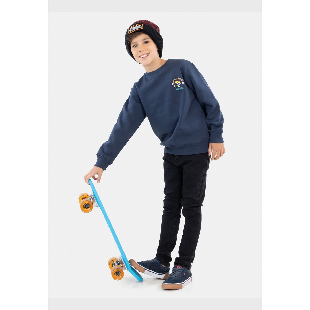 MAUI AND SONS - Poleron Shark Man Surf Azul Marino Niño Maui And Sons