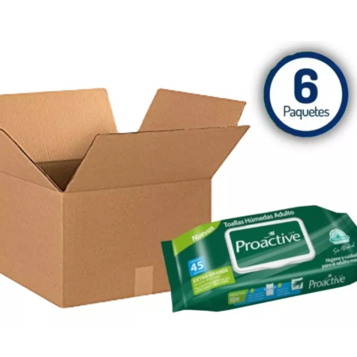 GENERICO - Caja De Toallas Húmedas, 6 Paquetes Proactive