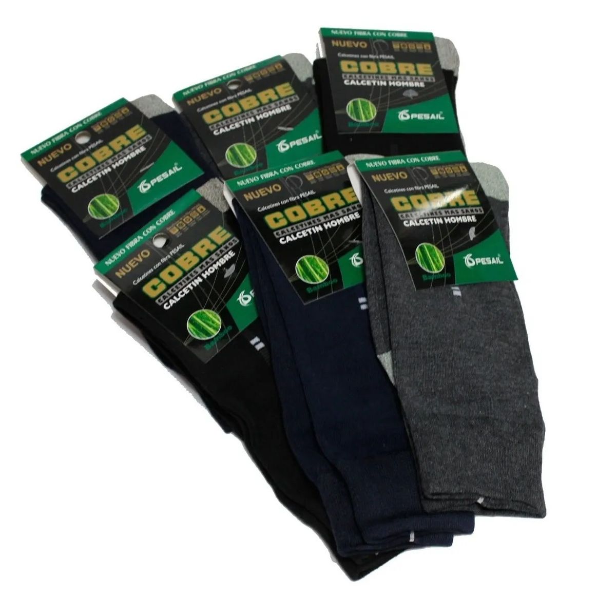 GARSIL - Calcetin De Vestir De Fibra De Cobre y Algodón Para Hombre - Un Par